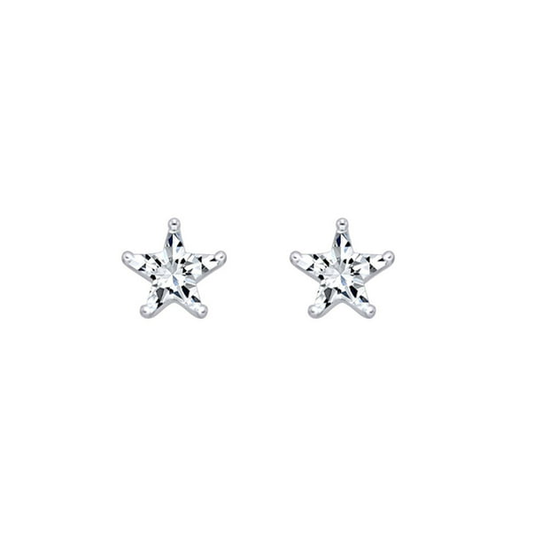 Details about   Sparkling Cubic Zirconia Star Earring Women Birthday Jewelry White Gold Plated